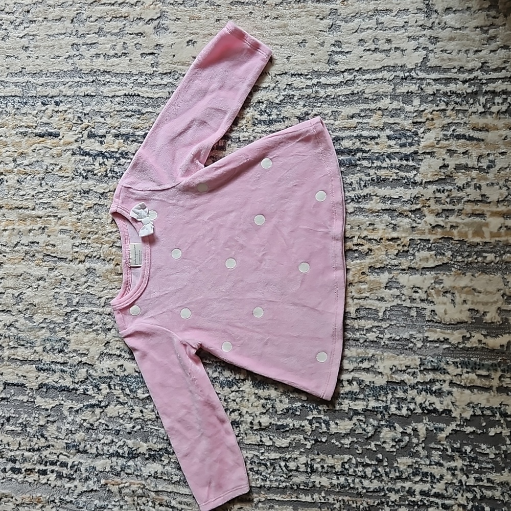 Pink/ white polkadot sweater (12m)